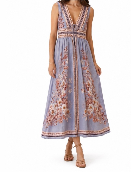 Caroline Constas Dresses & Skirts - Caroline constas Sleeveless V-Neck Lavender Floral Maxi Dress